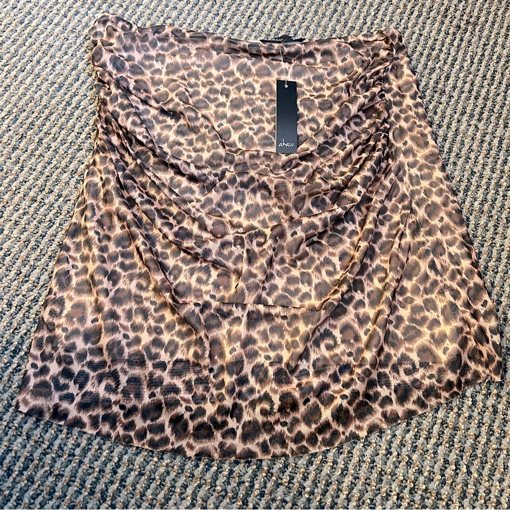 Brown Leopard Print Mini Skirt * NWT*